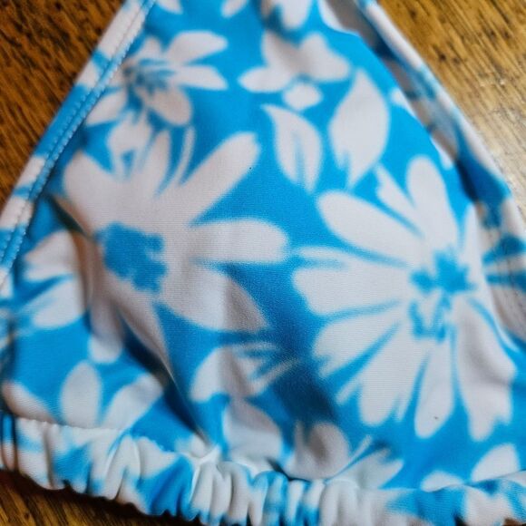 NOBO Blue Daisy Triangle Bikini Top, Women’s Medium – Floral Swimwear NEW - Picture 3 of 3